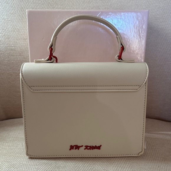 Betsy Johnson Cherry Embellished Cream and Red Handbag with Shoulder strap - Picture 8 of 15